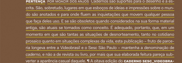 Caderno 8: uma noção ampliada de pertencimento